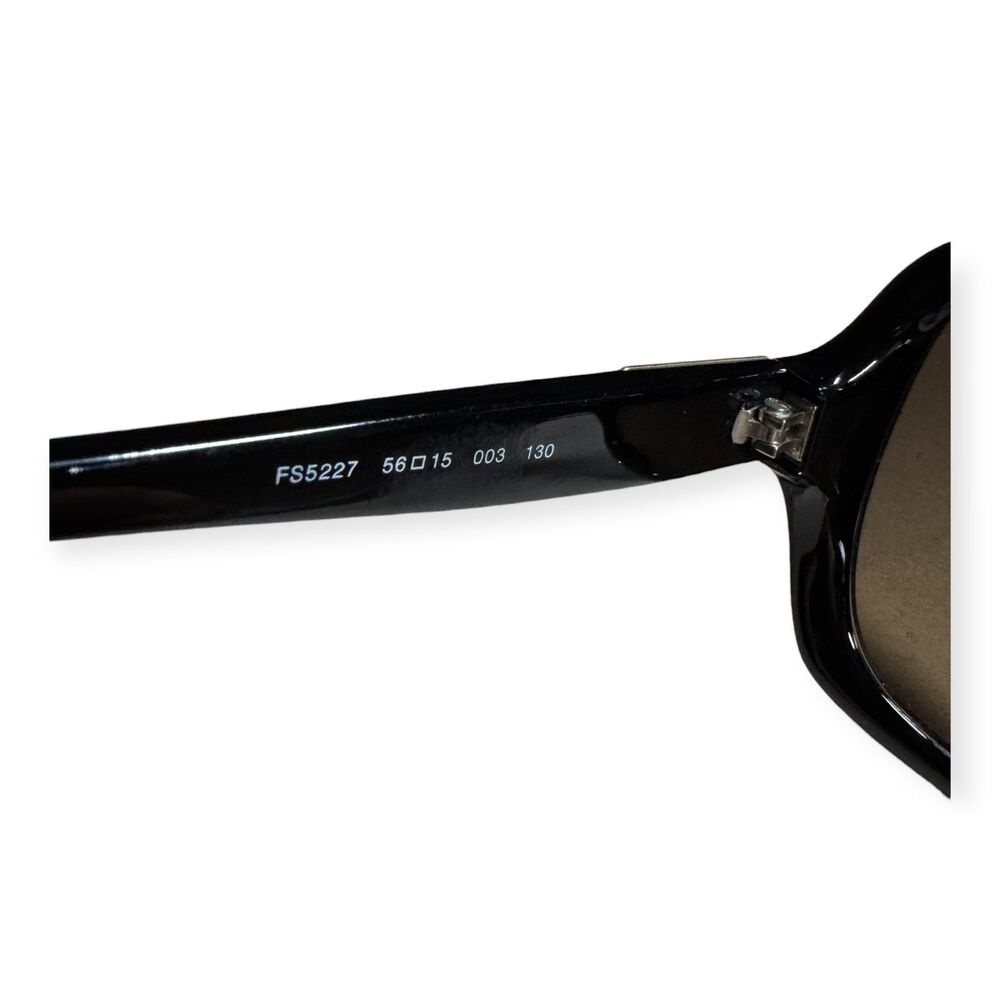 FENDI Oval Sunglasses FS5227 Gloss Black Frames Brown Lenses 56-15-130mm VTG - Picture 7 of 8